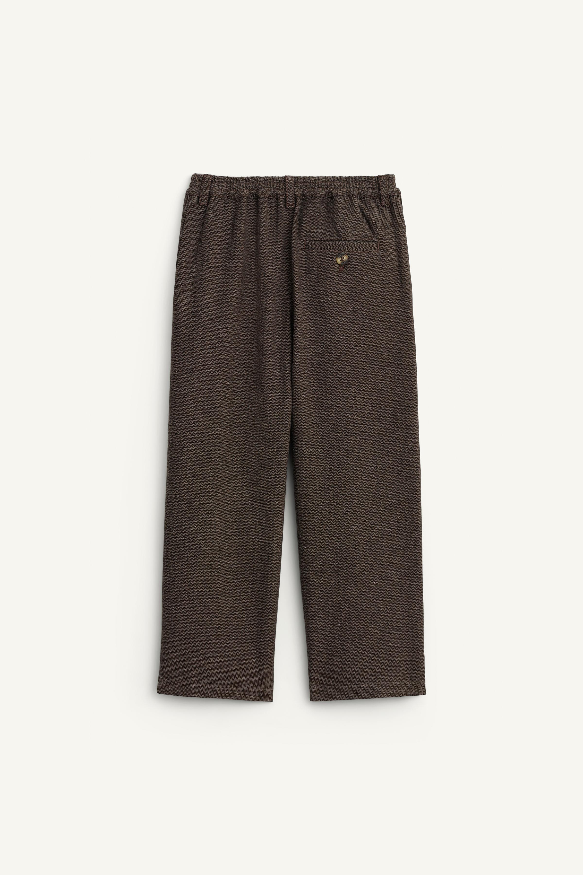 LIMITED EDITION HERRINGBONE STRAIGHT-LEG PANTS